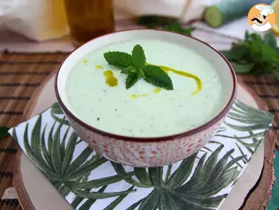 Cucumber fresh soup with mint