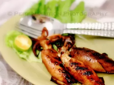 Cumi Bakar Kecap - Indonesian Grilled Squids with Sweet Soy Sauce