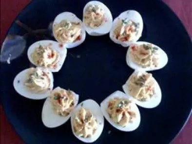 Deviled Eggs with Bacon and cheese