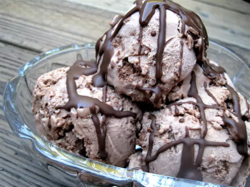 Double chocolate cheesecake ice cream - 100th post and Project Food Blog entry!