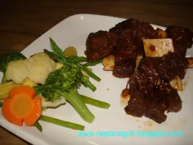 Easy Beef Spare Ribs (Short Ribs) and Steamed Veggies