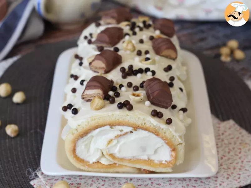 Easy Kinder Bueno roll, perfect as a birthday cake or as a Christmas log! - photo 6