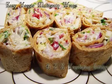 Easy Veggie Mediterranean Multigrain Wrap/Pinwheels