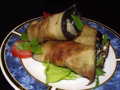 Eggplant rolls with tomato, garlic and herbs - photo 2