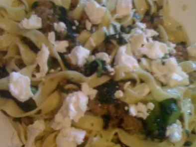 Fresh Fettucine with Sausage, Asparagus, Spinach and Crumbled Goat - photo 2