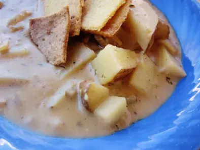 Friday Kid's Cooking Class--French Onion Potato Cheese Soup and Homemade Wheat Thins