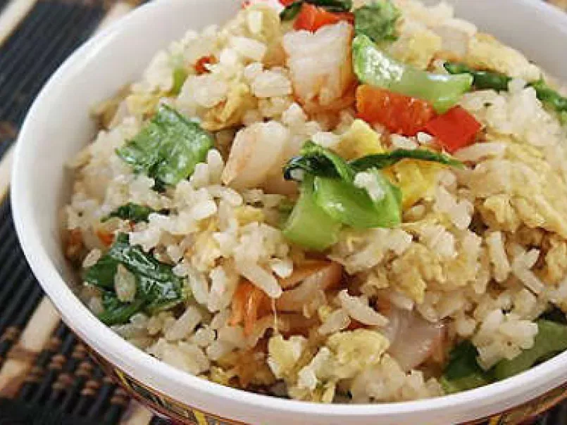 Fried Rice with Asian Mustard Green and Shrimps - photo 2