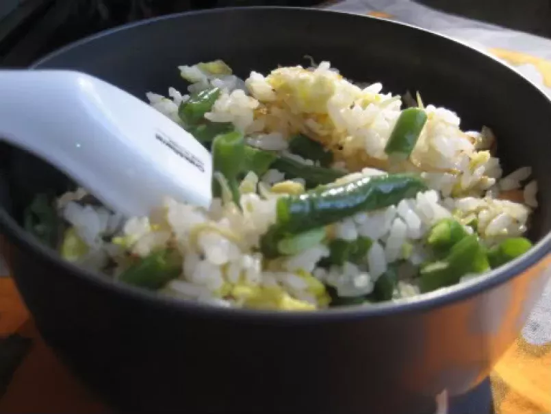 Fried Rice with Baby Anchovies and Green Beans Recipe