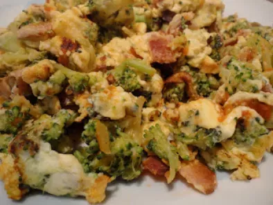 Green Eggs and Ham...aka broccoli bacon and egg scramble