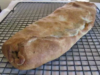 Grilled Eggplant, Onion, and Red Pepper Stuffed Bread - photo 2