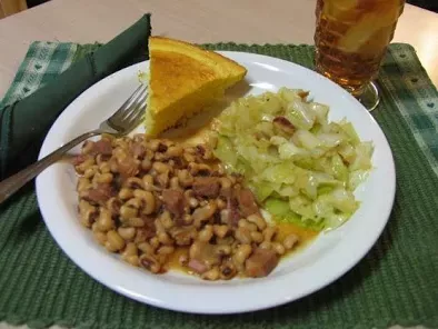 Happy New Year Black Eyed Peas & Fried Cabbage for Luck & Prosperity
