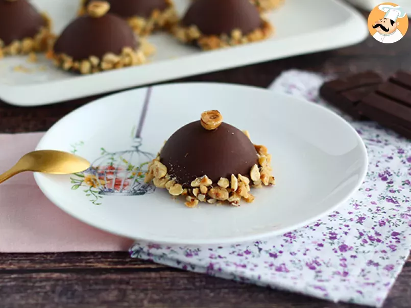 Hazelnut chocolate dome, as Ferrero Rochers