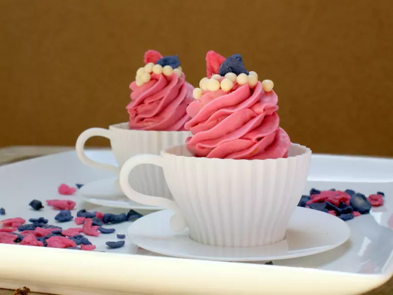 Hibiscus Tea Cupcakes with Lemon Hibiscus Tea Frosting