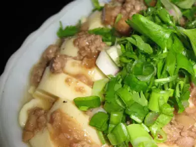 Home Cook Steam Tofu with Minced Meat