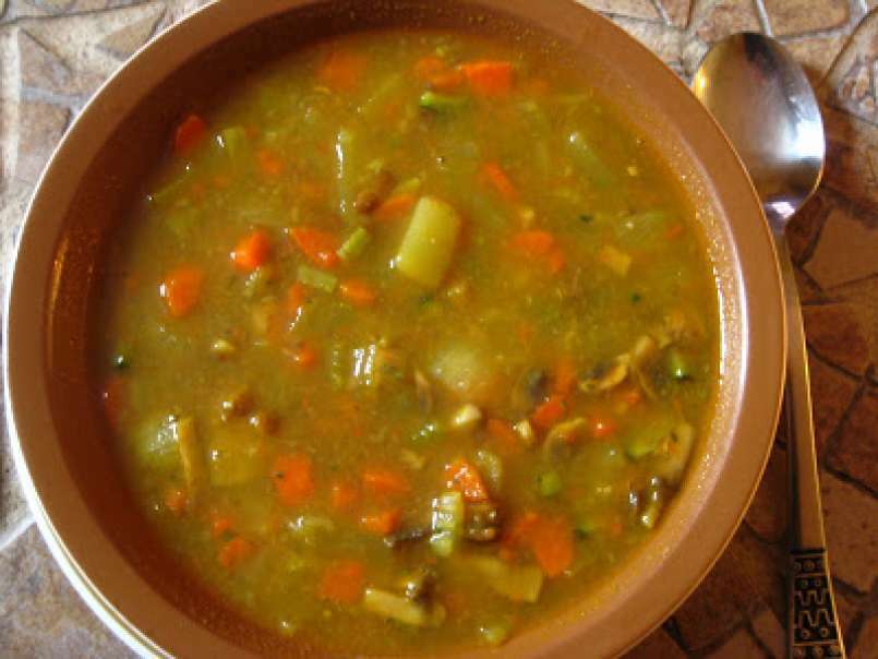 Hot Curry-Ginger Lentil and Vegetable Soup.