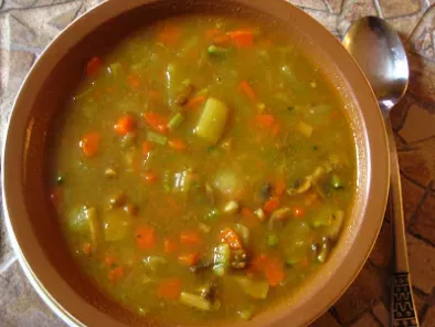 Hot Curry-Ginger Lentil and Vegetable Soup.