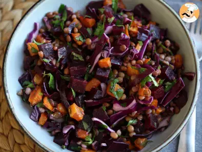 Lentil, butternut, red cabbage, beet and parsley salad (perfect for fall/winter) - photo 4