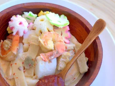 Lontong Sayur - Indonesian Cooked Vegetables in Coconut Milk with Rice Cake