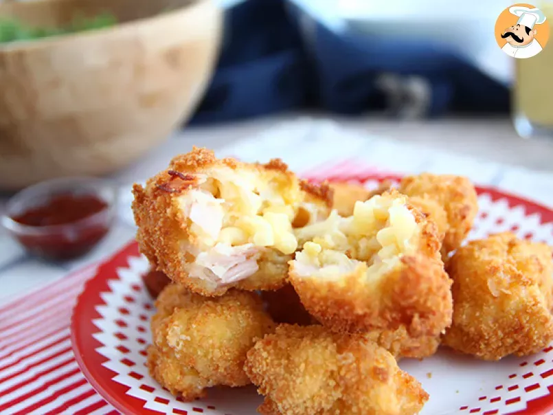 Macaroni fritters with bacon and cheese - photo 2