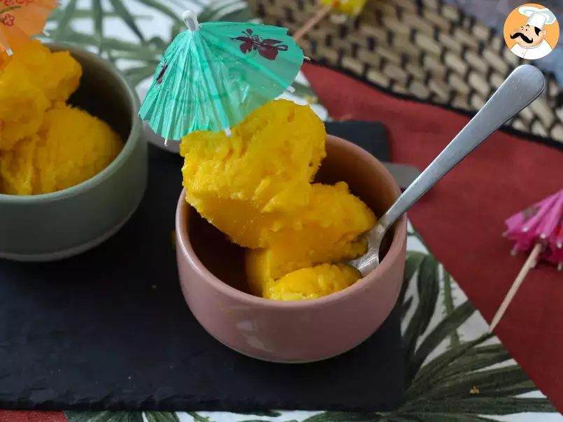 Mango and lime sorbet with only 3 ingredients and ready to eat in 5 minutes! - photo 2