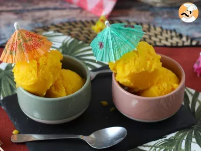 Mango and lime sorbet with only 3 ingredients and ready to eat in 5 minutes! - photo 3