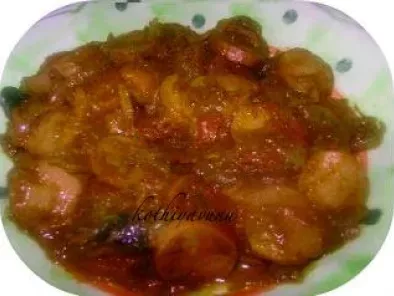 Microwave Chicken Sausage/Hot dog Curry