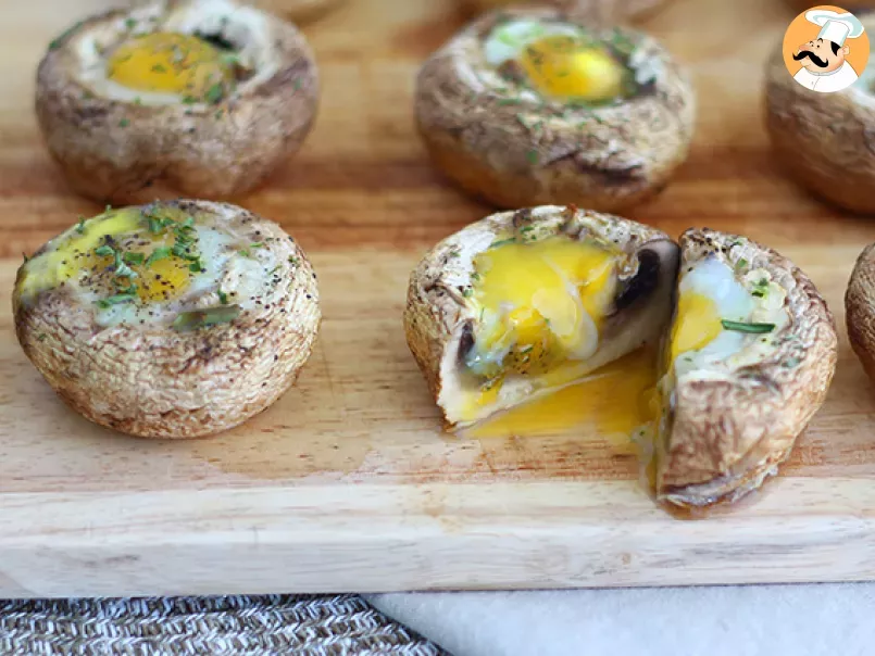 Mushrooms with quail eggs - photo 3