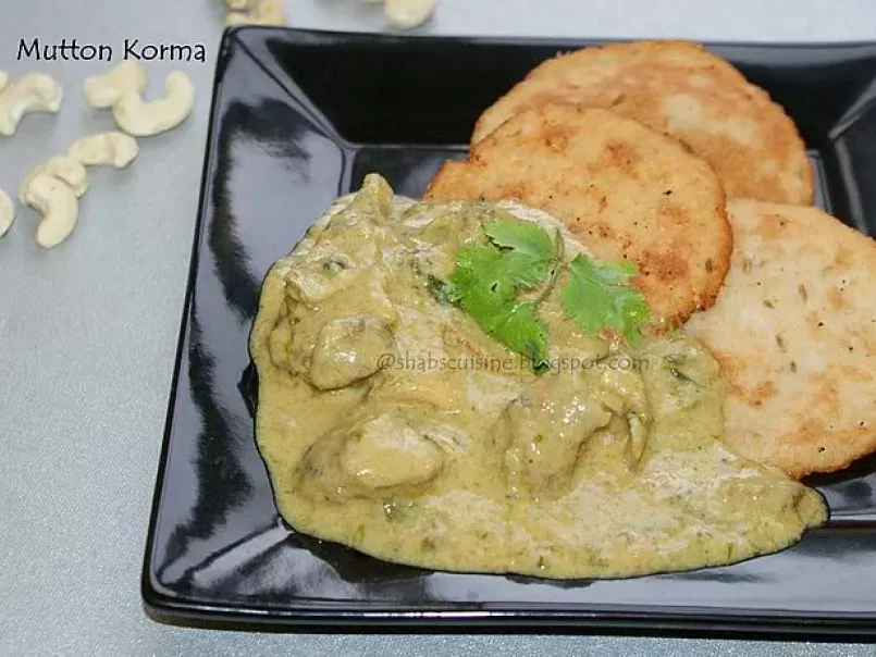 Mutton Korma/Kuruma (A mild and creamy Mutton Curry)
