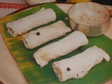Neer dosa with coconut filling, Pundi, Ghatti & Bisi Bele Bhath.... Mangalorean Cuisine