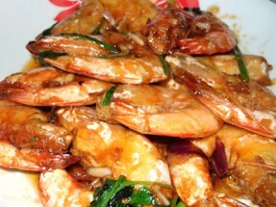 Pan Fry Prawns with Oyster Sauce