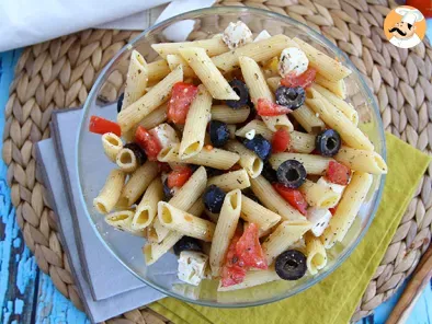Pasta salad, with tomato, feta cheese and olives - photo 3