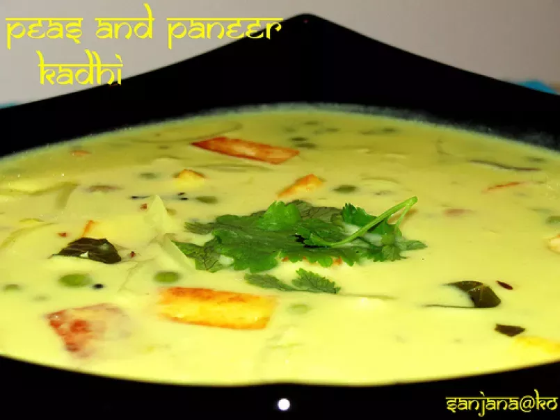 Peas and Paneer Kadhi (Indian Yogurt Soup)