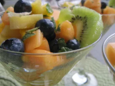 Pineapple, Mango and Blueberry Fruit Salad with Fresh Mint and Lime - photo 2