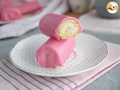 Pink panthers, mini strawberry swiss rolls