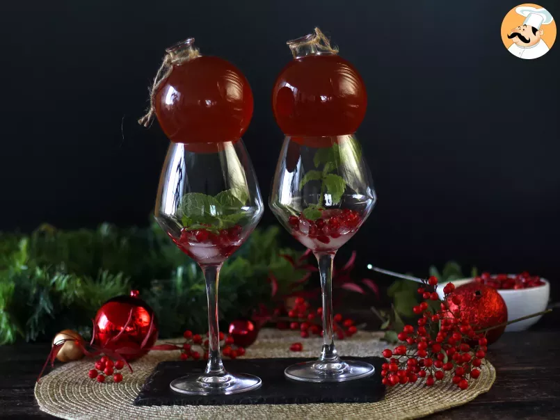 Pomegranate Spritz, the cocktail in a Christmas bauble!