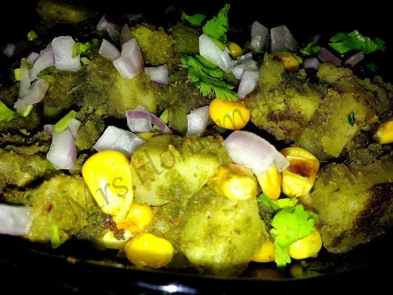 Potato Dipped In Spinach Gravy - photo 8