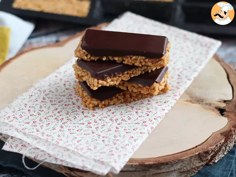 Puffed rice bars with peanut butter and chocolate - photo 4