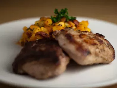 Recipe - Wild Boar Steaks with Potato, Parsnip and Chorizo Hash