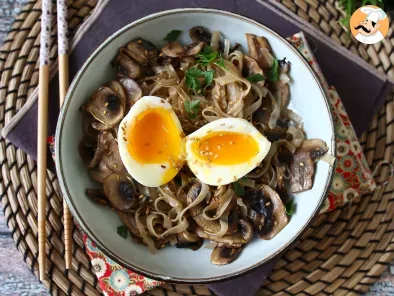 Rice noodles with mushrooms and their soft-boiled egg! - photo 6