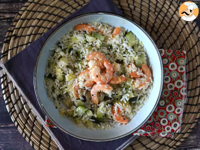 Rice salad with prawns, zucchini and ginger - photo 2