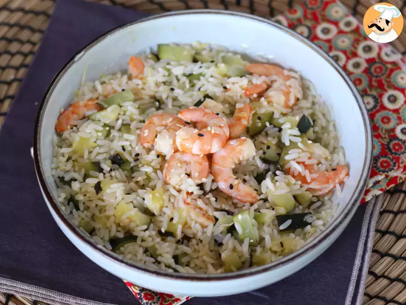Rice salad with prawns, zucchini and ginger - photo 3
