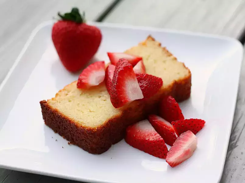 Ricotta Lemon Pound Cake with Strawberries
