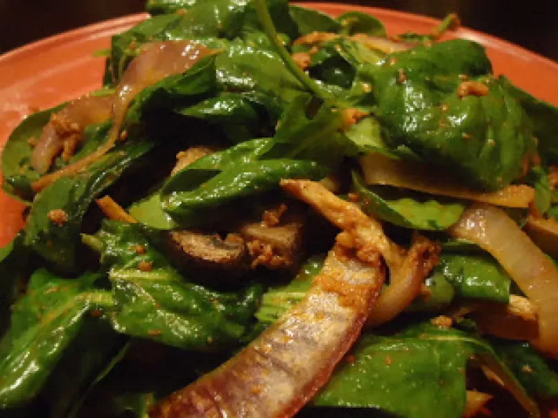Roasted Mushroom Salad with Spinach and Chorizo - photo 4