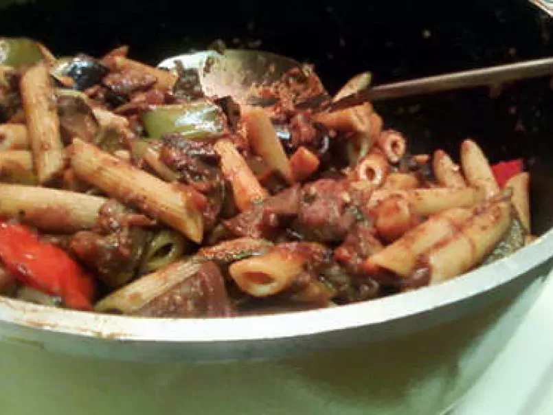 Roasted Vegetable Tomato Sauce over Pasta