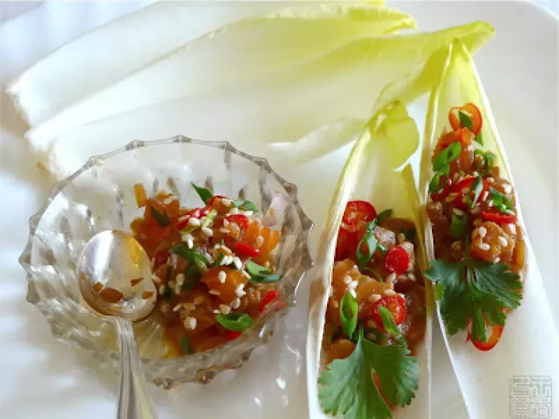 Salmon Tartare Asian Style With Chicon