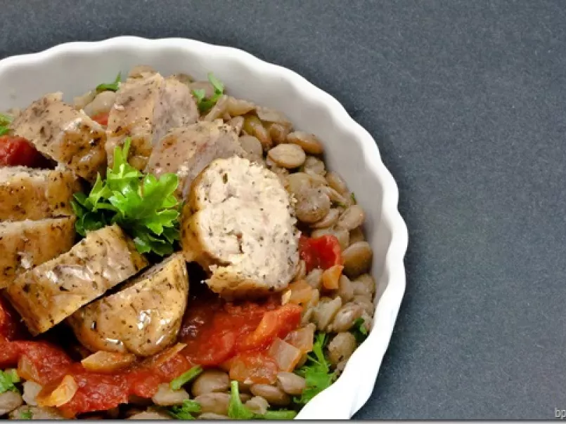 Sausage and Green Lentils