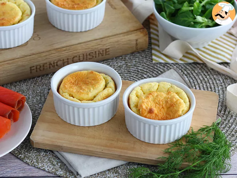Smoked salmon and cream cheese soufflés