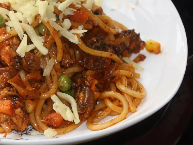 Spaghetti in Belacan (Shrimp Powder)Sardine Sauce