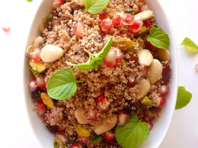 Spiced cous cous with dried fruits, pomegranate and mint - photo 2