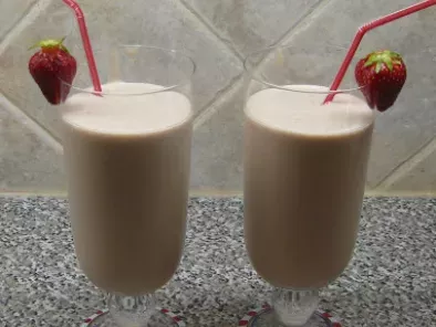 Strawberry Banana Coconut Milkshake (with an optional kick!)